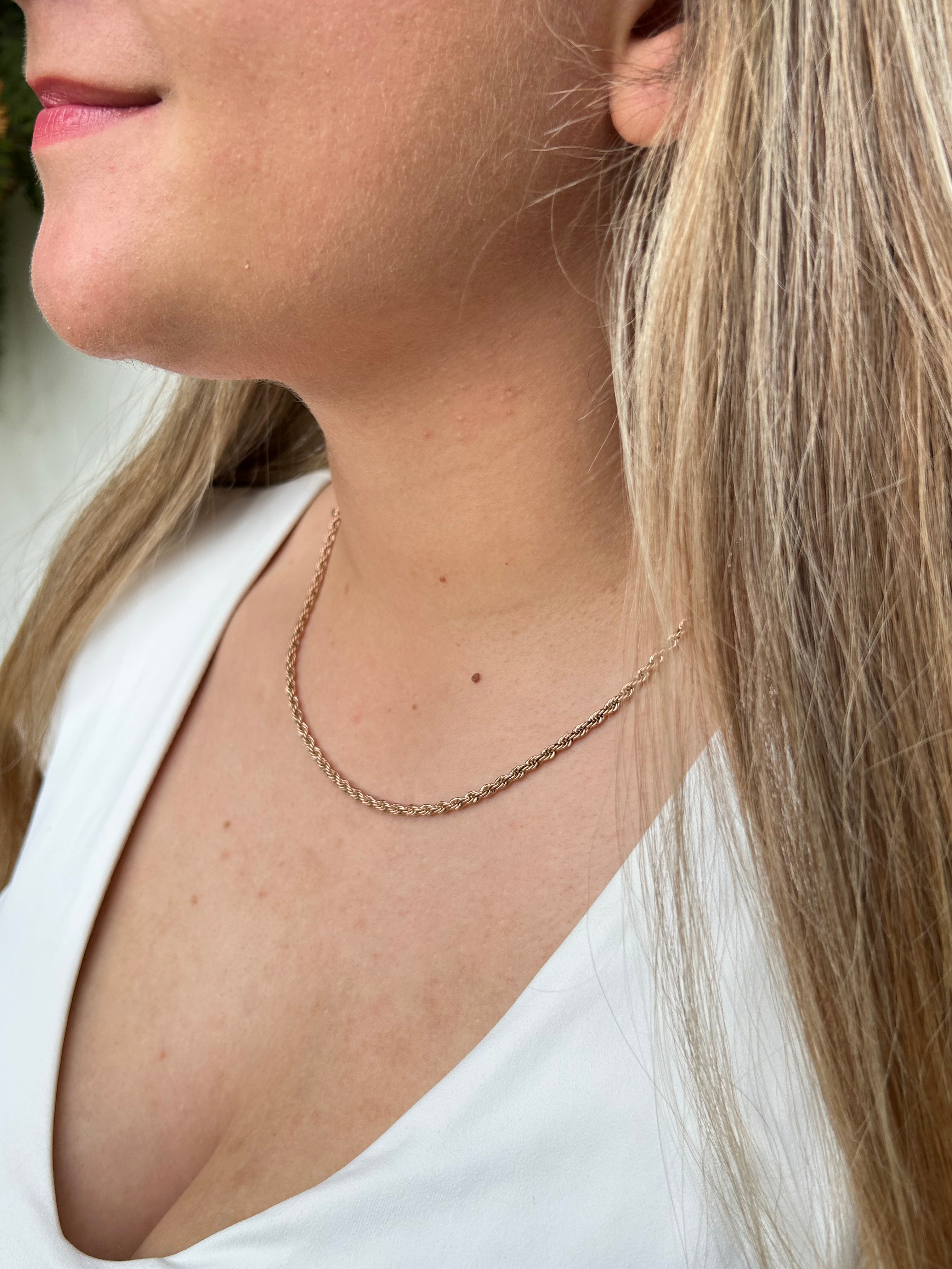 Cadena Lazo Oro Rosa mujer