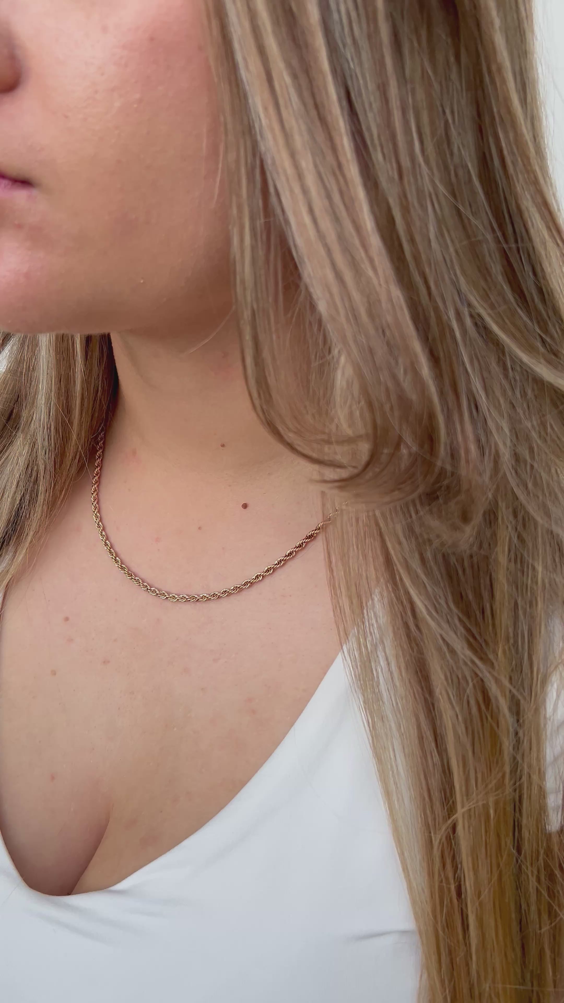 Cadena Lazo Oro Rosa mujer